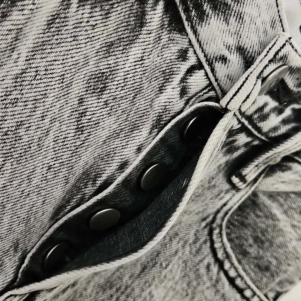 Frame Le Original Black Gray Acid Wash Cropped Jeans Size‎ 26 - Picture 7 of 16